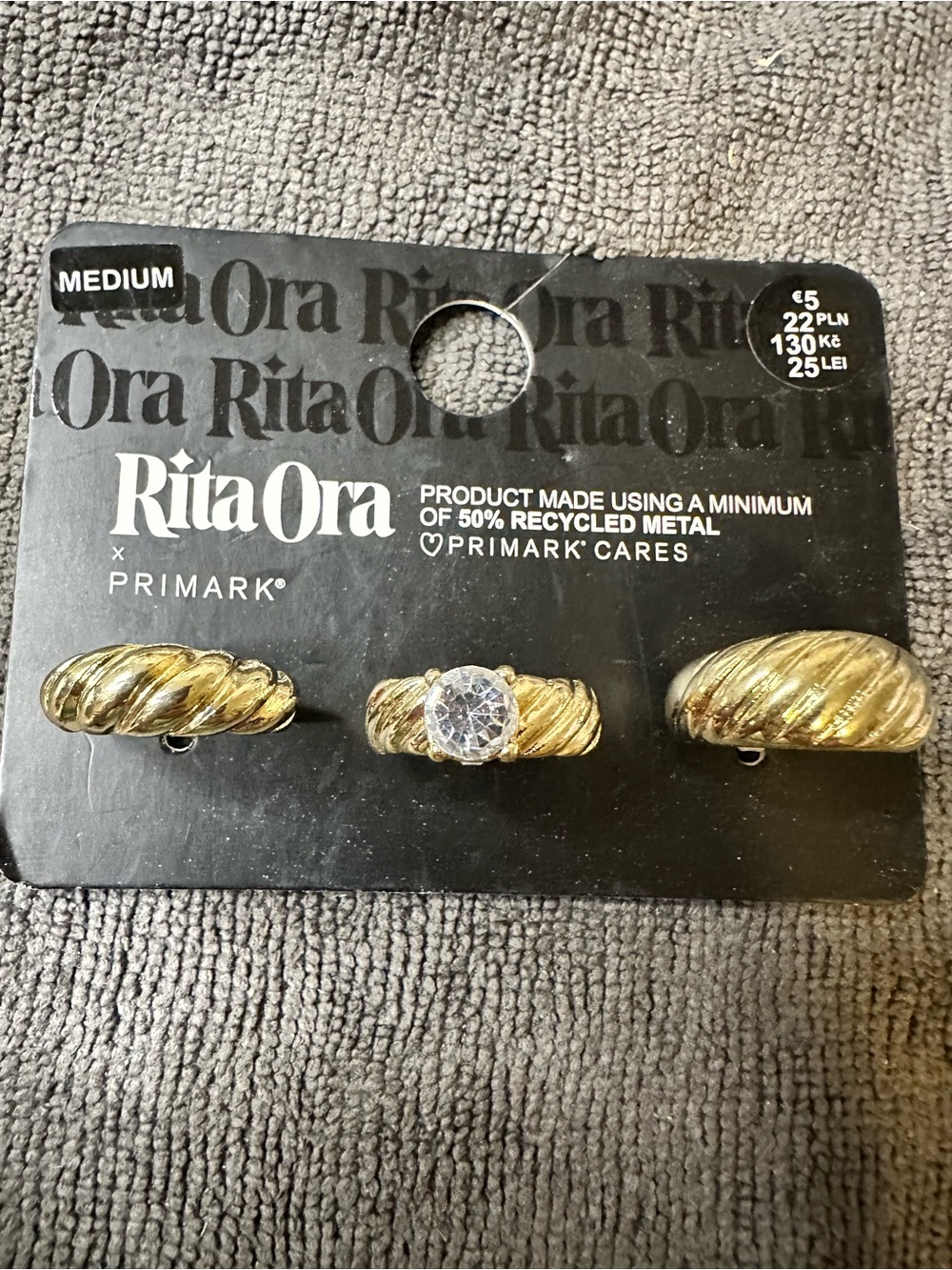 Gold-Tone Twisted Trio Rings (Set of 3) size 8